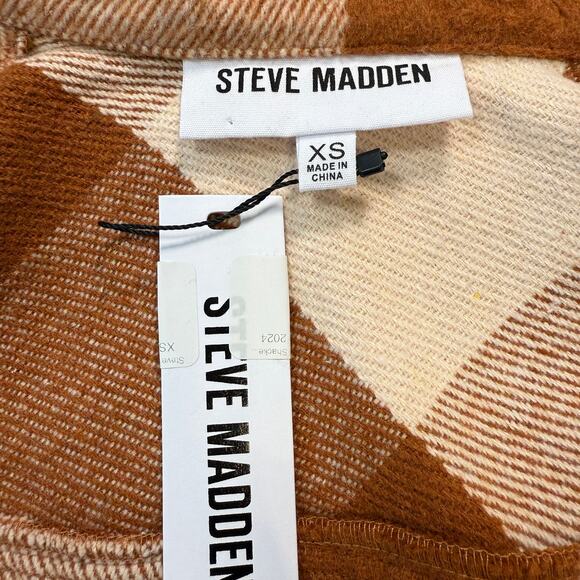 Women's Steve Madden Cream Burnt Orange Western Fringe Shacket Size XS New - Picture 4 of 9